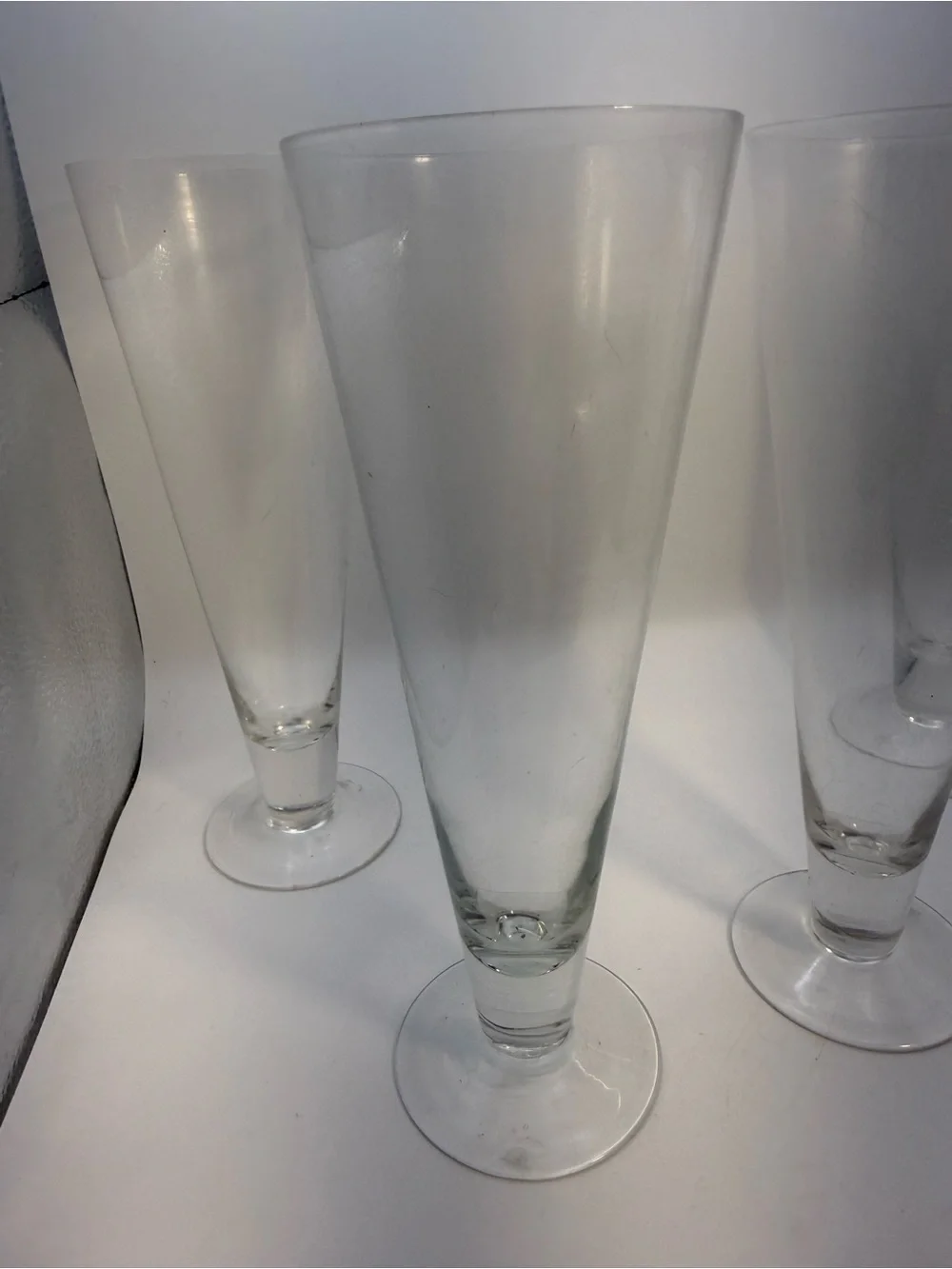 Vintage Crate And Barrel 9” Pilsner Tapered Beer Glasses 16 Oz Set of 4 Man Cave